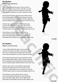 Poem: My Shadow, by Robert Louis Stevenson | Teachific