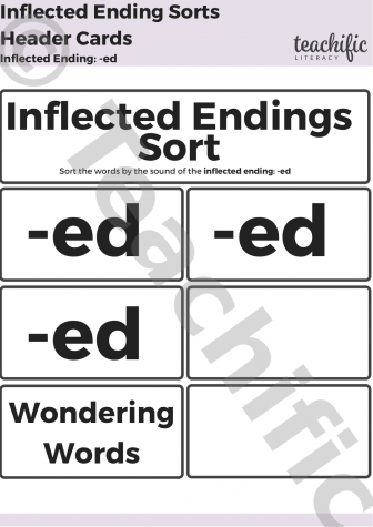 Preview image for Affix and Syllable Sorts: Inflected Ending  -ed by Sound