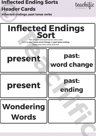 Preview image for Affix and Syllable Sorts: Inflected Ending - Past Tense Verbs