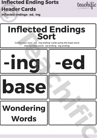 Preview image for Affix and Syllable Sorts: Inflected Ending Sorts - Adding -ed, -ing to Base Word