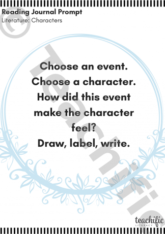 Preview image for Reading Journal Prompts: Character Feelings