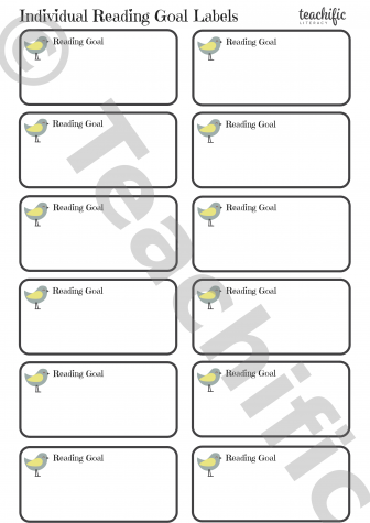 Preview image for Reading Goal Labels: Individual: Bird Yr 1,2