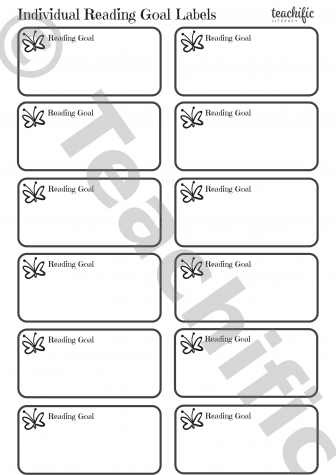 Preview image for Reading Goal Labels: Individual: Butterfly yr 2-4