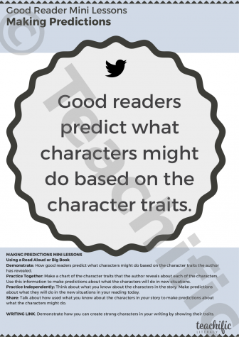 Preview image for Mini Lessons: Good Reader - Predicting Using Character Traits