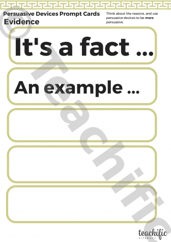 Preview image for Persuasive Writing Devices: Prompt Cards - Evidence