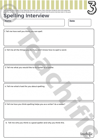 Preview image for Spelling Surveys: Yr 3