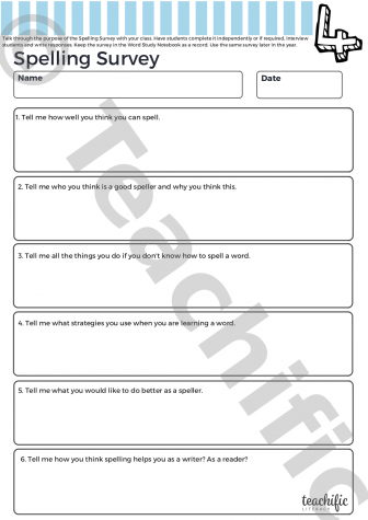 Preview image for Spelling Surveys: Yr 4