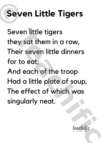 Preview image for Poem: Seven Little Tigers