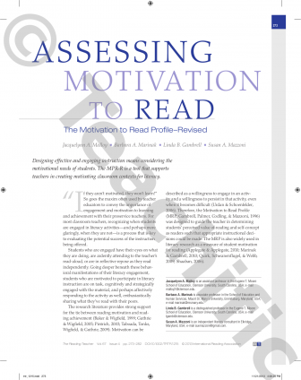 Preview image for The Motivation to Read Profile: Article