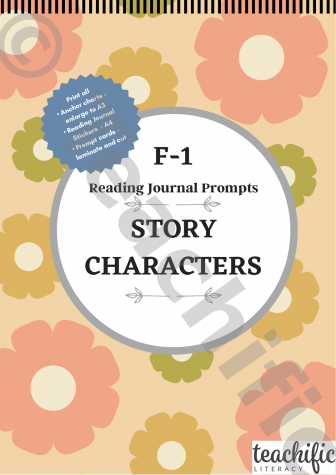 Preview image for Reading Journal Prompts - Story Characters, Yrs F-1