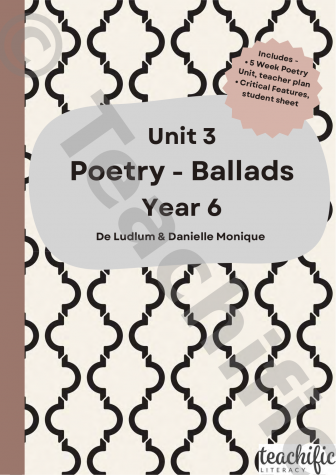 Preview image for Writing Unit 3: Poetry Ballads by De and Danielle 