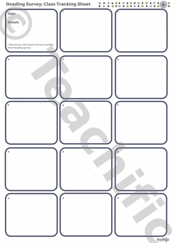 Preview image for Reading Surveys: Class Tracking Sheet 