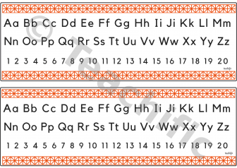 Alphabet and Number Strip : Desk Cars | Teachific