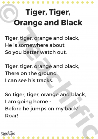 Preview image for Poem: Tiger, Tiger, Orange and Black