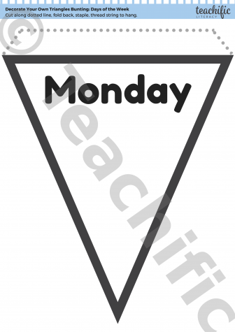 Preview image for Class Tools: Decorate Your Own Triangle Bunting - Days of the Week