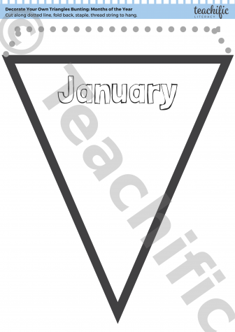 Preview image for Class Tools: Decorate Your Own Triangles Bunting - Months of the Year (Block Font)