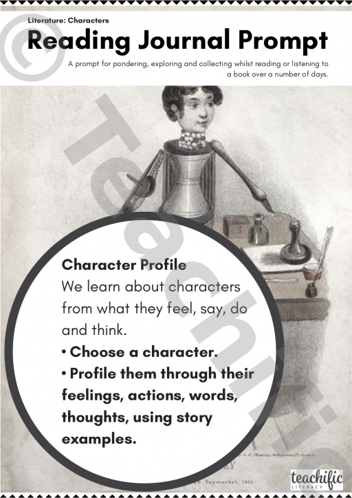 Reading Journal Prompts: Character Profile | Teachific