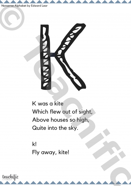 Poems: K was a Kite Nonsense Alphabet | Teachific