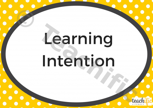 Learning Intentions: Blank | Teachific
