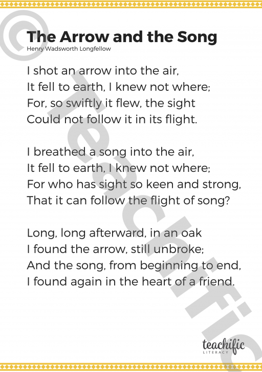 Poems Yr 3 4 The Arrow And The Song Henry Wadsworth Longfellow poems-yr-3-4-the-arrow-and-the-song-henry-wadsworth-longfellow