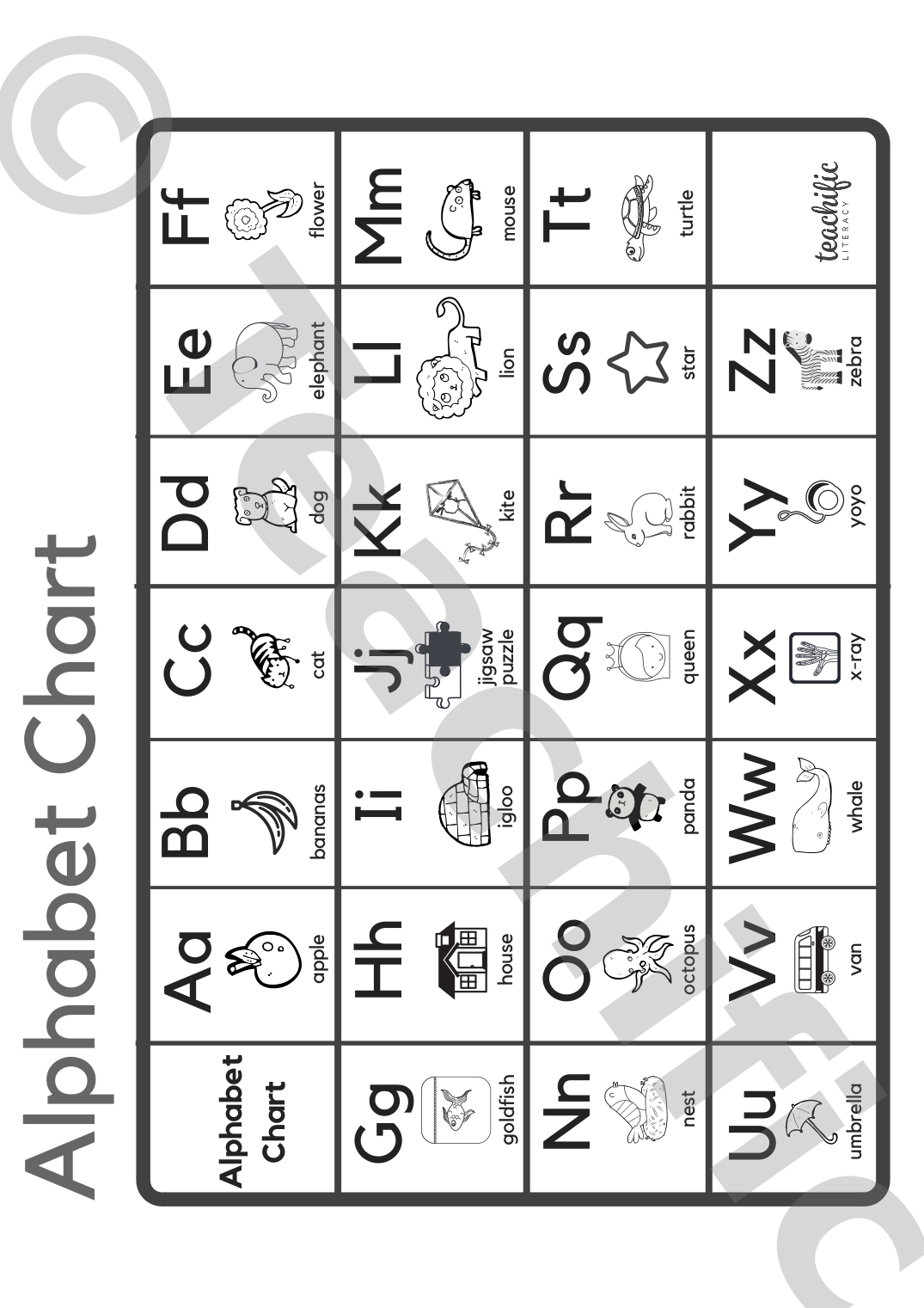 Alphabet Charts: Illustrated - Large | Teachific
