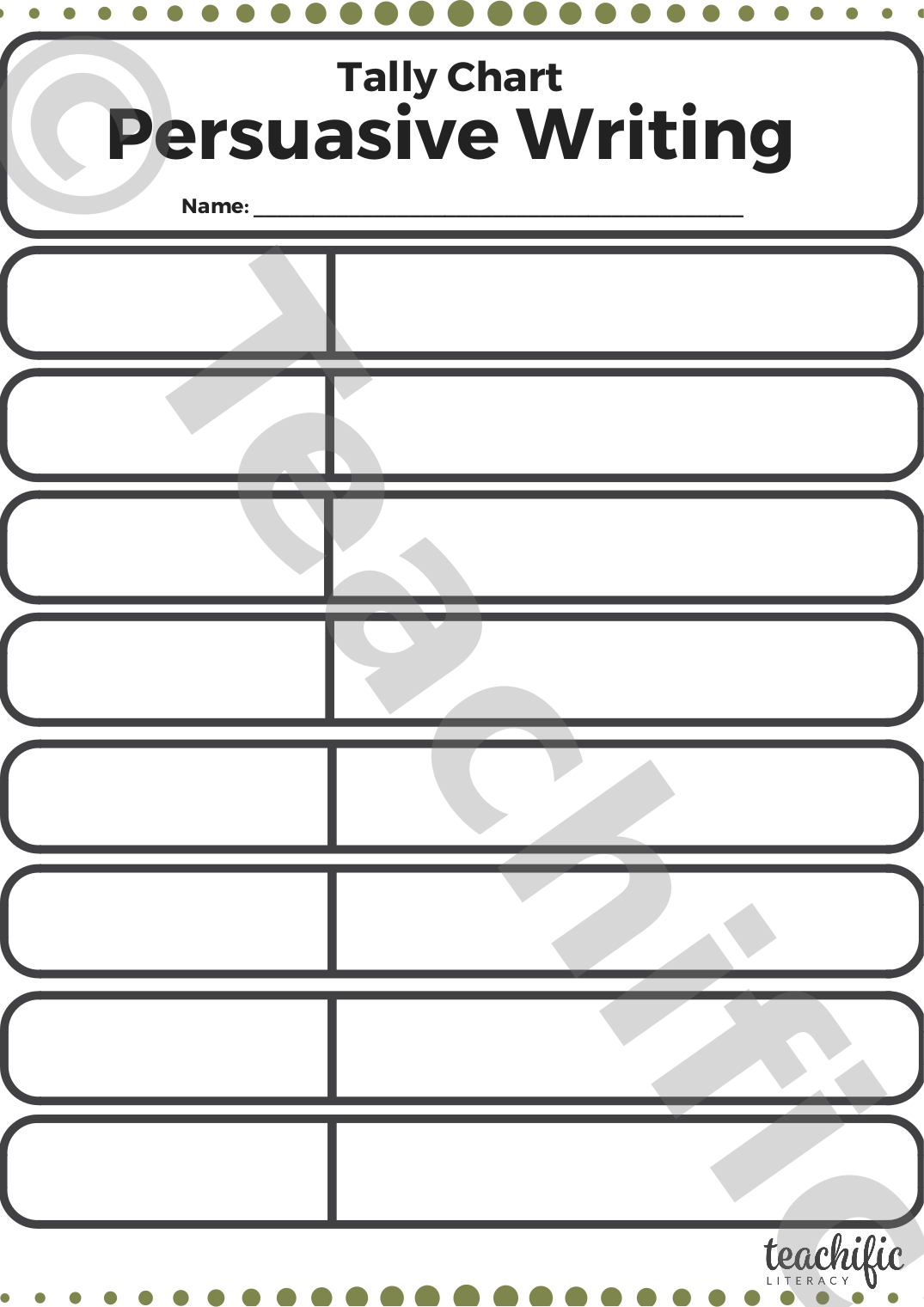 Persuasive Writing Chart