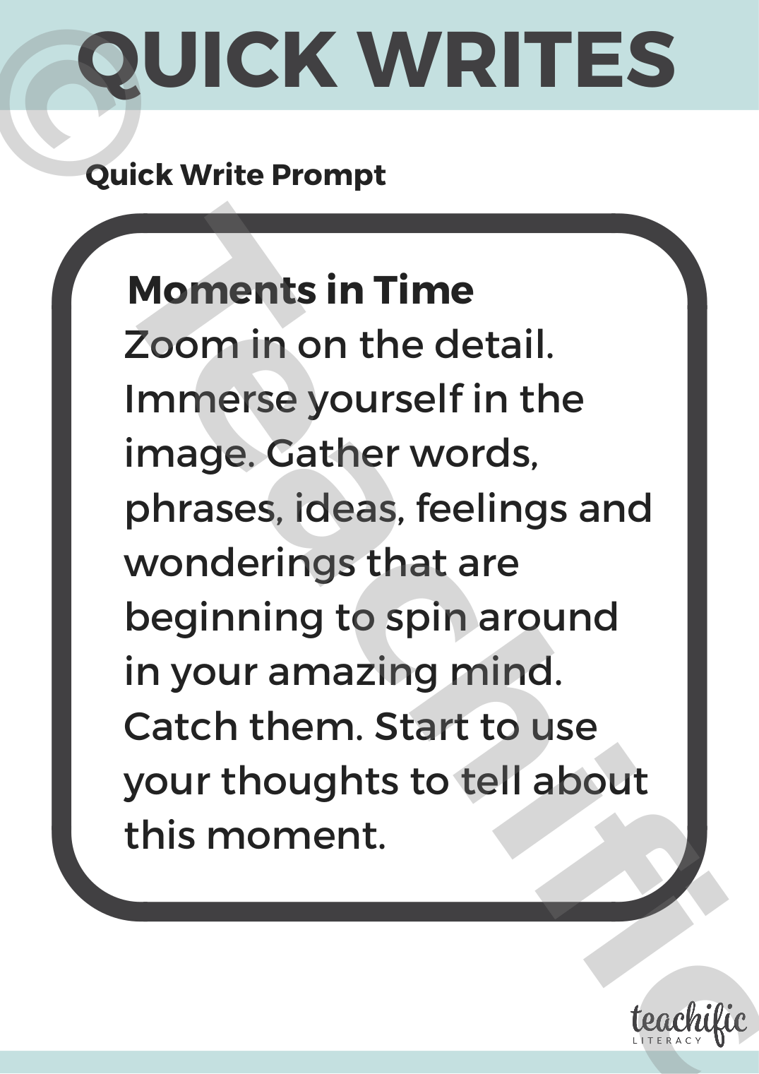 moment in time creative writing