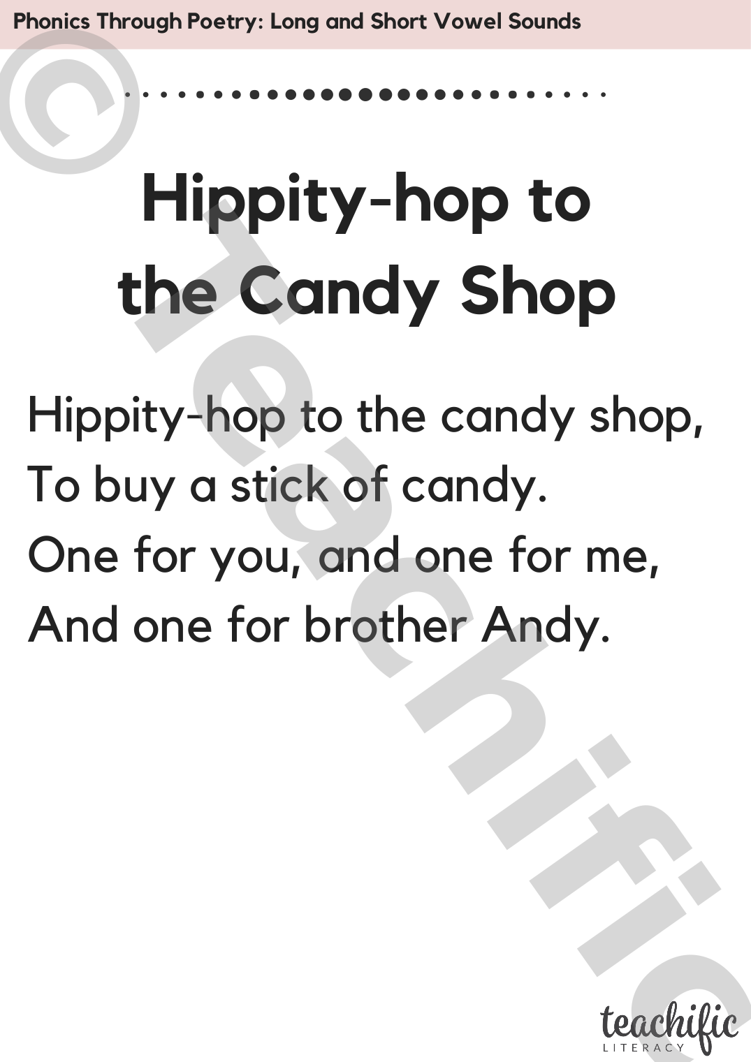 poems that rhyme about candy