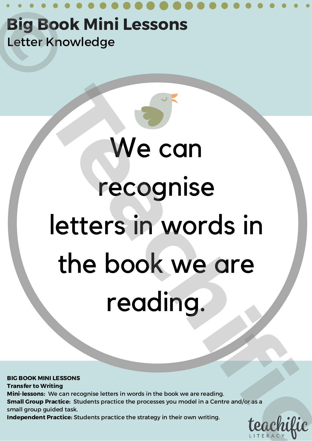Mini Lessons Big Book Letter Knowledge Teachific