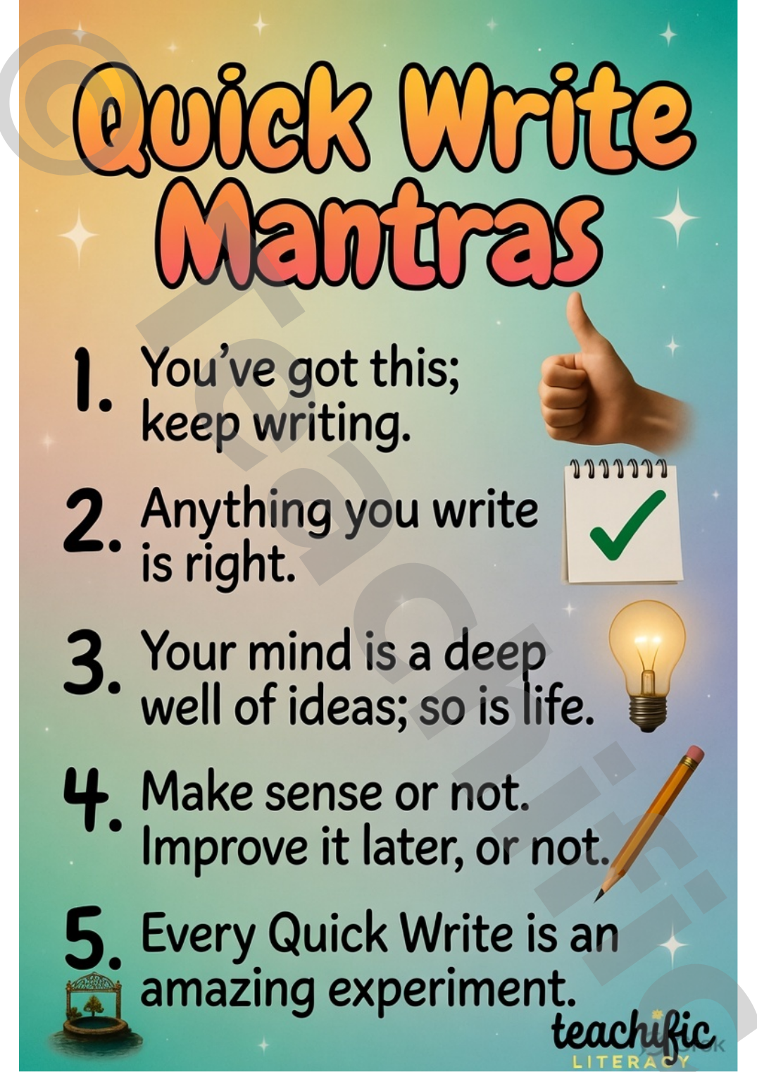 Quick Write Mantras poster | Teachific