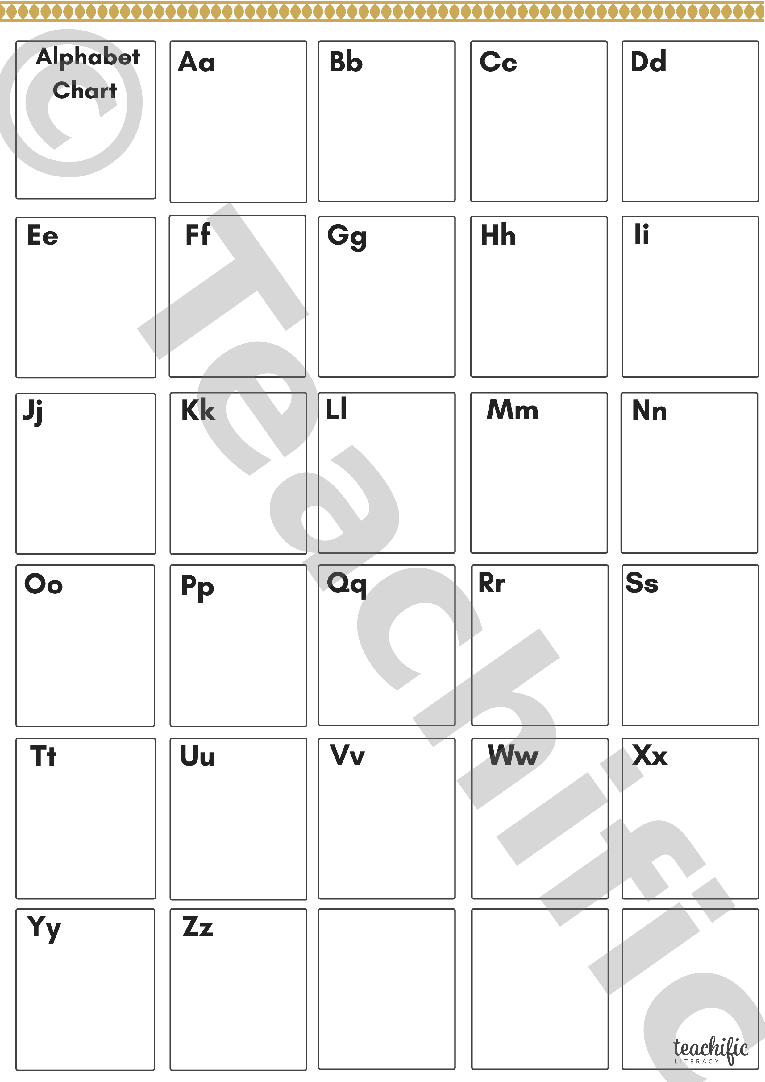 Alphabet Teaching Chart – Steps to Literacy