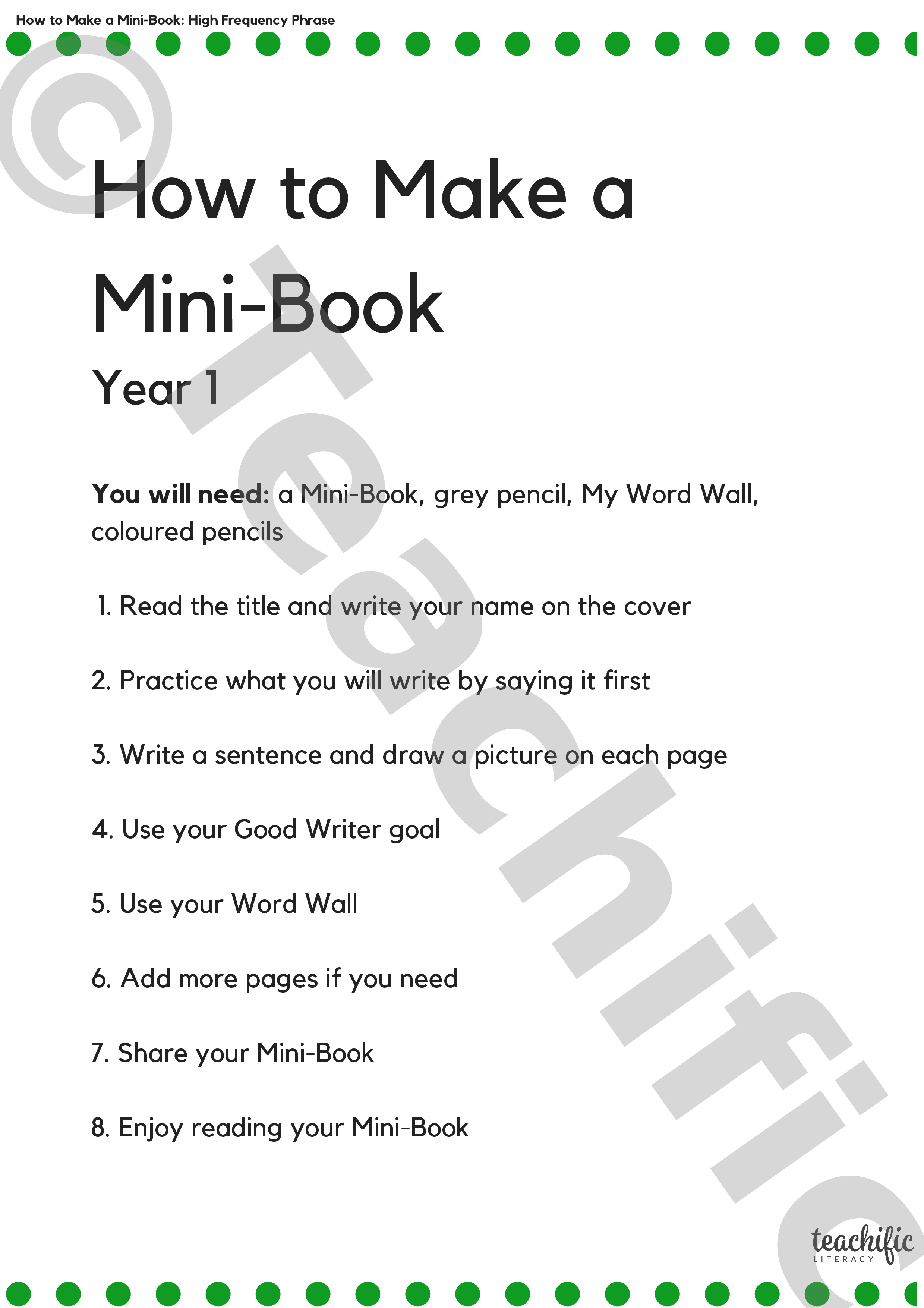 Mini-Book How To: High Frequency Phrase Books  Teachific