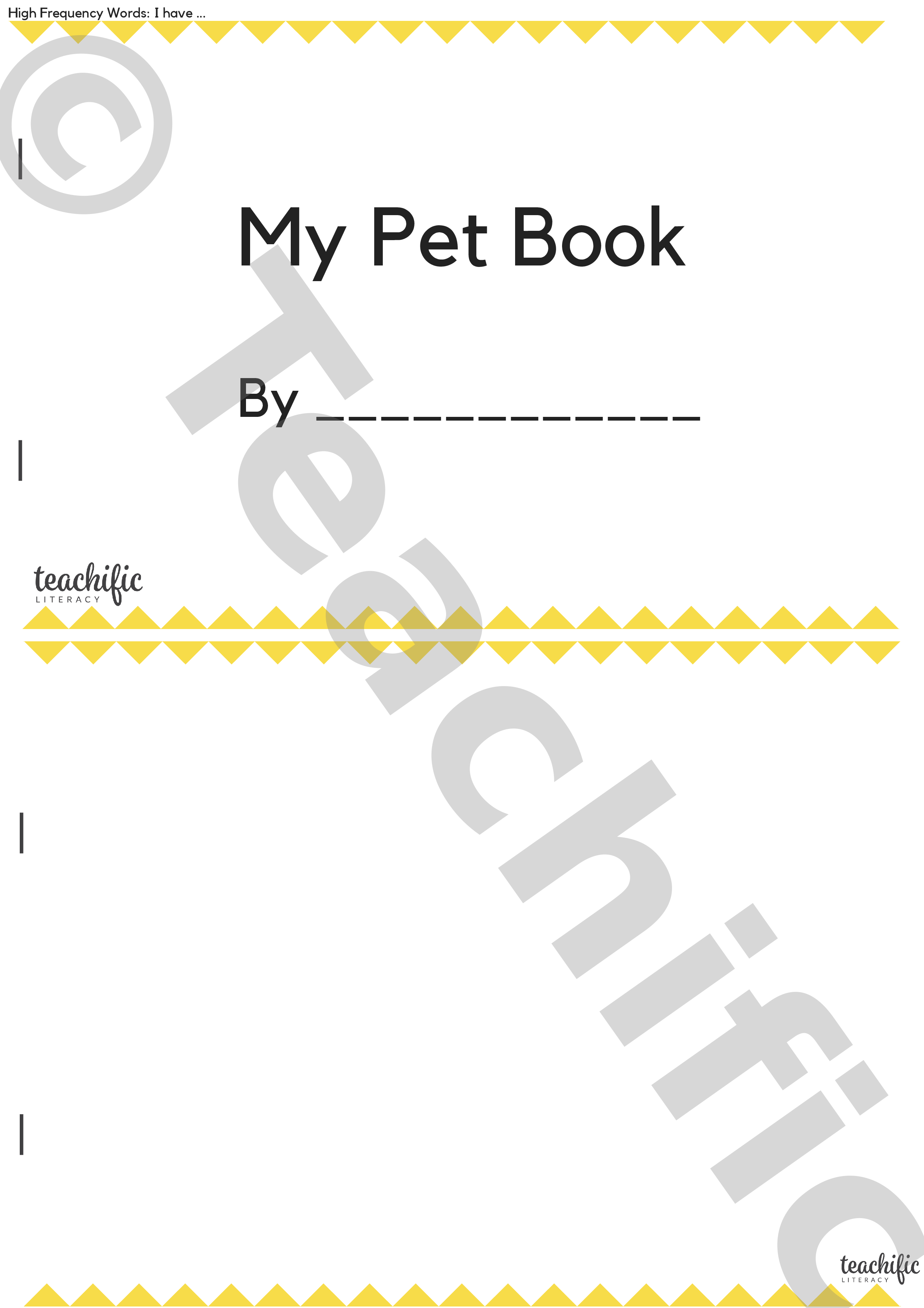 Mini-Book Blank: My Pet Book | Teachific