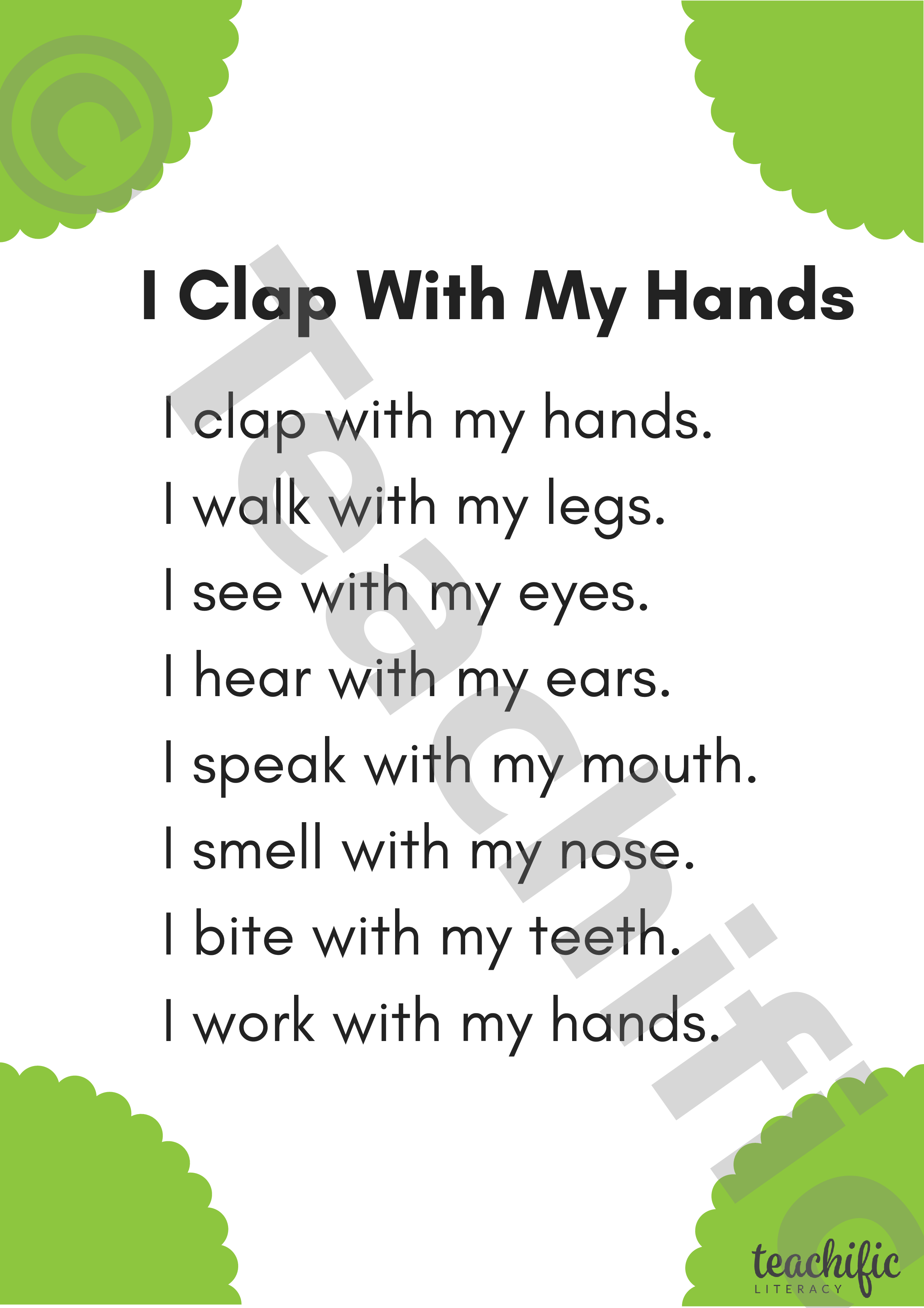 Clap clap poem deals