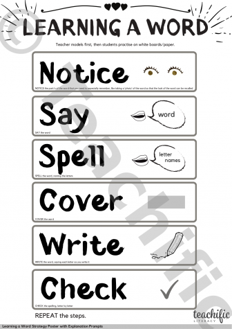 Preview image for Learning High Frequency Words (Notice, Say, Spell, Cover, Write, Check), K-6