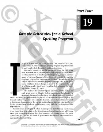 Preview image for Spelling K-8 Ch 19 Sample Schedules for a School Spelling Program