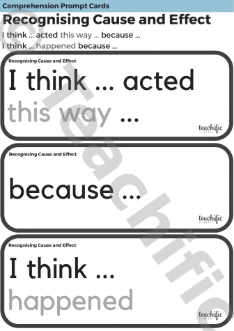 Preview image for Comprehension Prompt Cards: Recognising Cause and Effect