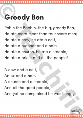 Preview image for Poems Yr 3,4: Greedy Ben