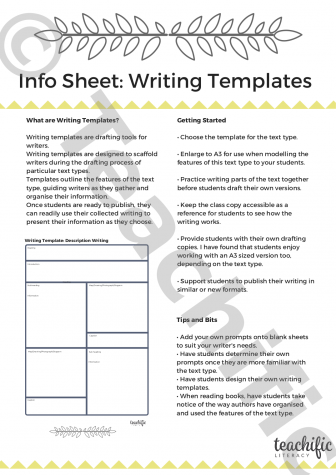 Preview image for Info Sheets: Writing Templates