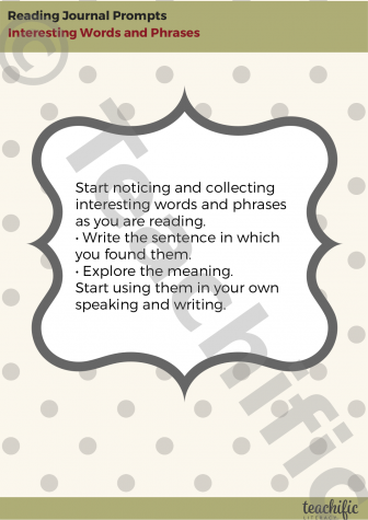 Preview image for Reading Journal Prompts: Interesting Words and Phrases