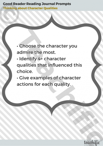 Preview image for Reading Journal Prompts: Thinking about Character Qualities