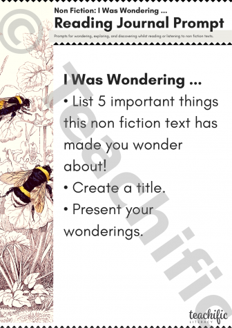 Preview image for Reading Journal Prompts: I Was Wondering...