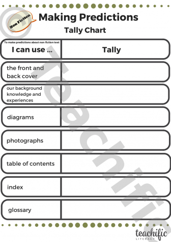 Preview image for Tally Charts: Making Predictions - Non Fiction (Student Version)
