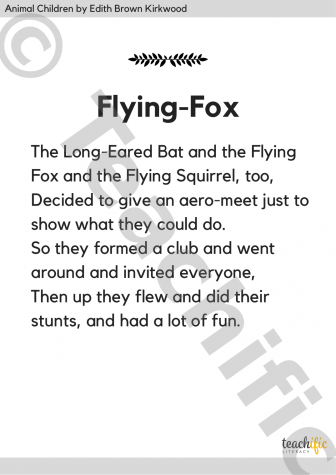 Preview image for Animal Children Poems: Flying-Fox