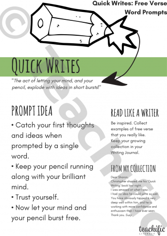 Preview image for Quick Writes: Prompts - Free Verse Single Word