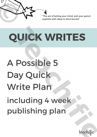 Preview image for Quick Write: A Possible 5 Day Plan