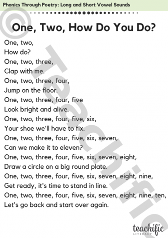 Preview image for Phonics Through Poetry: One Two, How Do You Do?