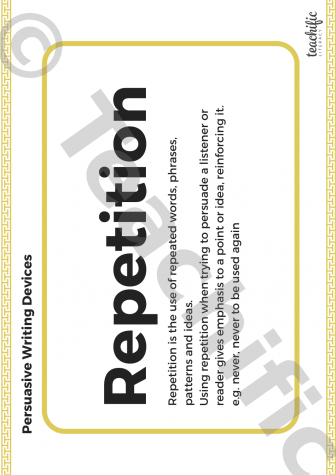 Preview image for Persuasive Writing Devices: Poster - Repetition