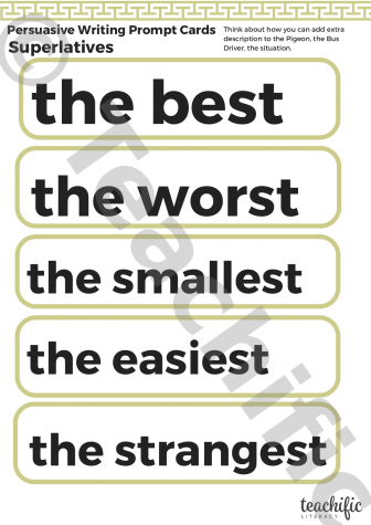 Preview image for Persuasive Writing Devices: Prompt Cards - Superlatives