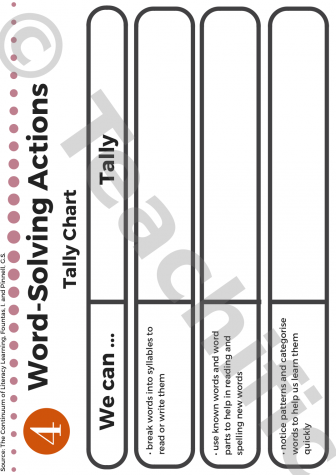 Preview image for Tally Charts: Word Solving Actions, Yr 4